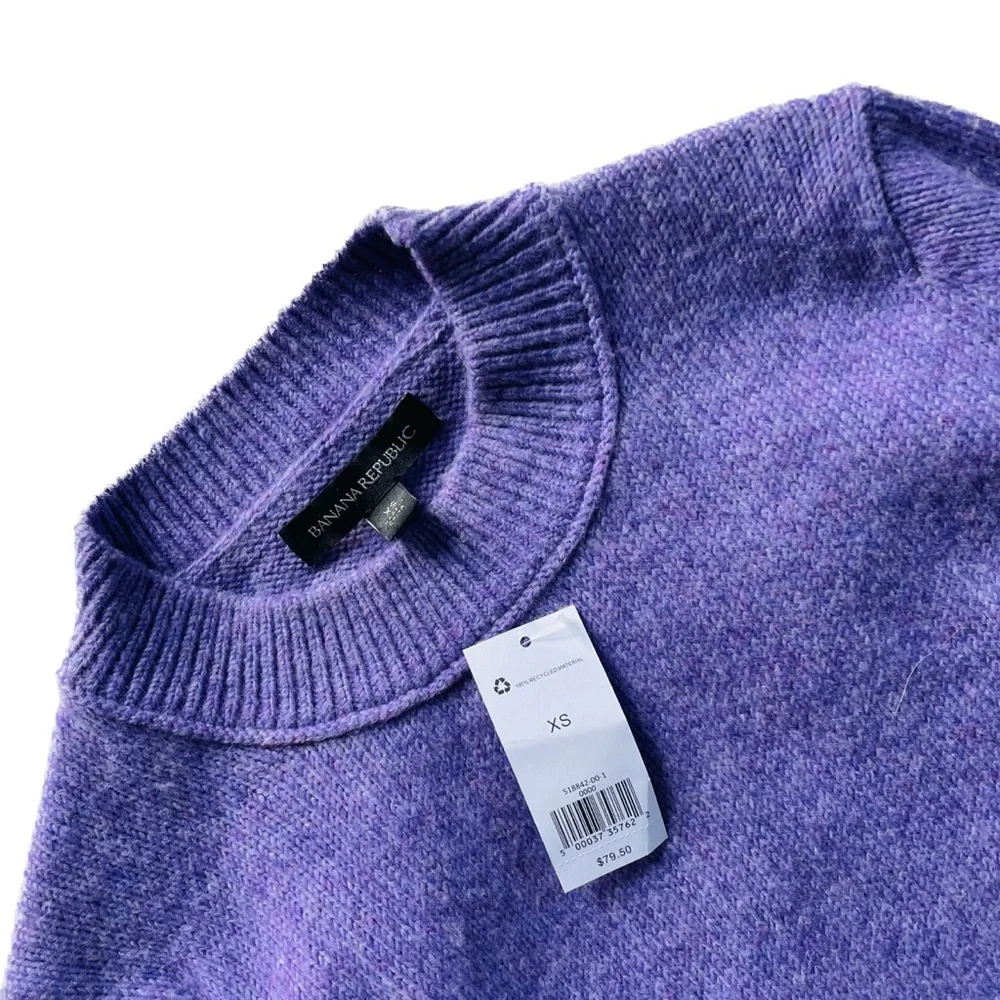 SOLD✨BANANA REPUBLIC | XS | Lavender Lilac Doorbust Crew Cotton Knit Sweater